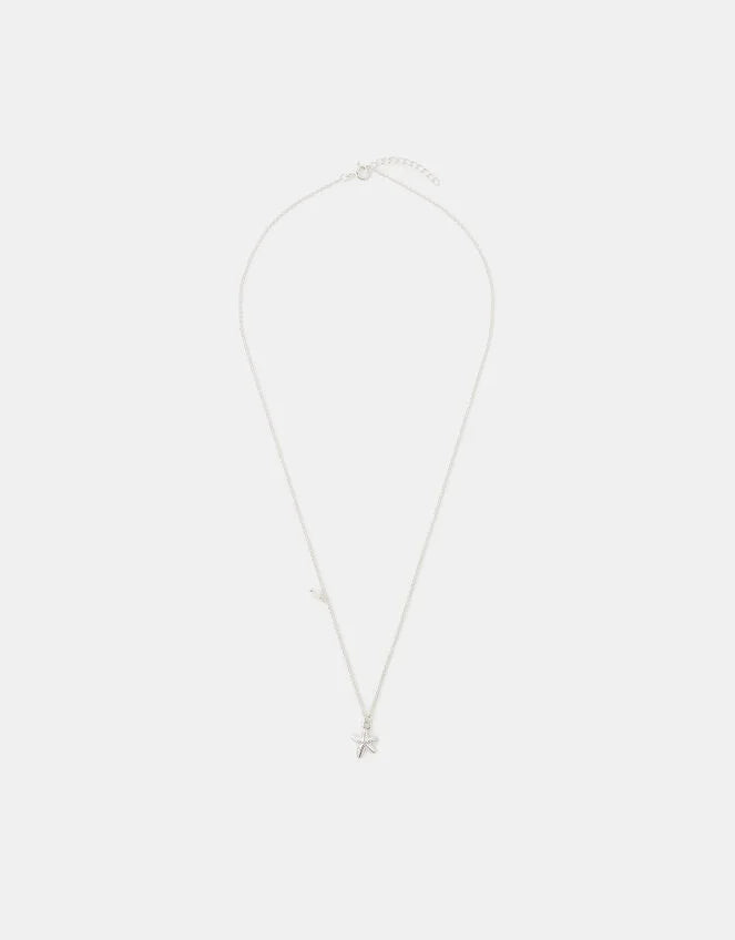 Silver Starfish Pendant Necklace