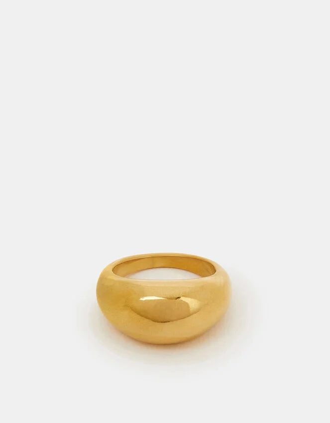 14ct Gold-Plated Chunky Dome Ring Gold