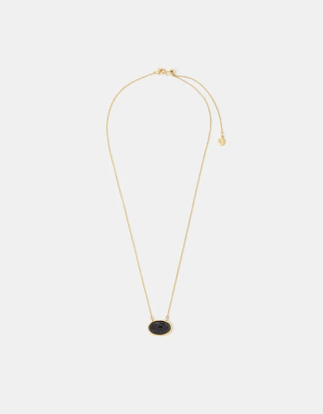 14ct Gold-Plated Stone Pendant Necklace