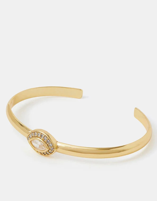 14ct Gold-Plated Chunky Evil Eye Bangle