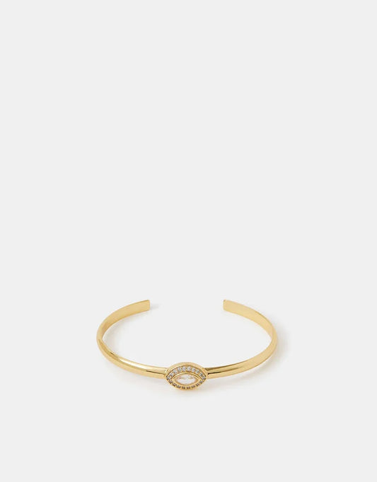 14ct Gold-Plated Chunky Evil Eye Bangle