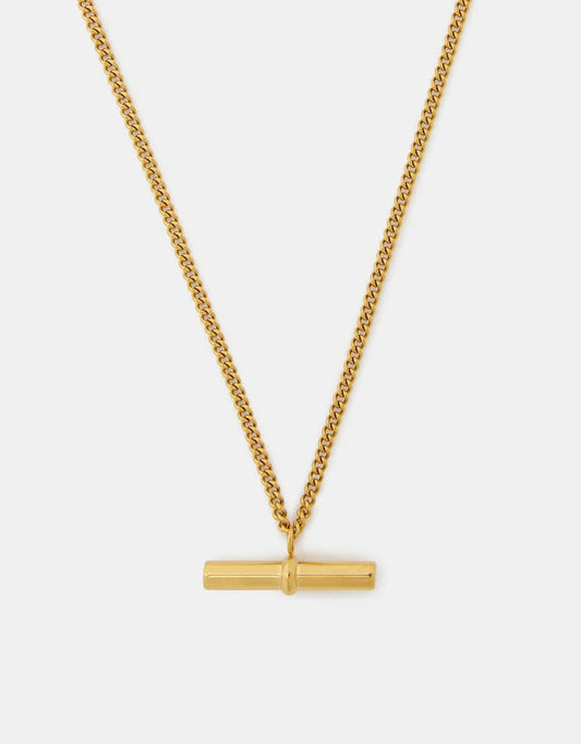 Stainless Steel T-bar Pendant Necklace