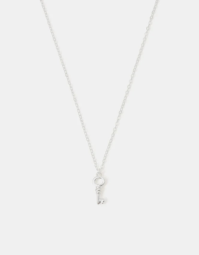 Sterling Silver Key Pendant Necklace