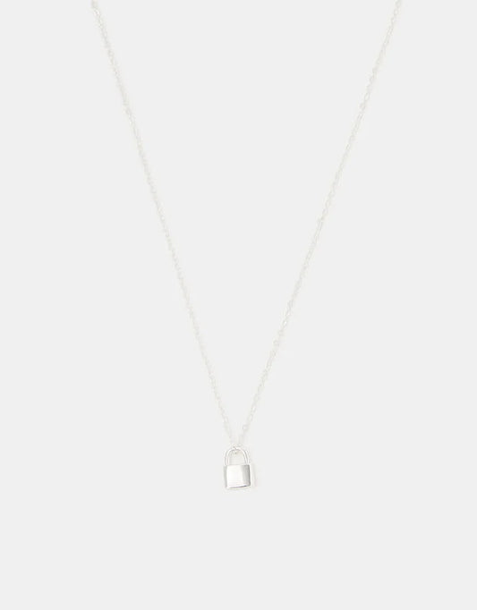 Sterling Silver Lock Pendant Necklace