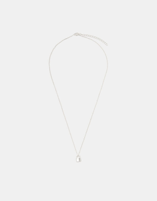 Sterling Silver Lock Pendant Necklace