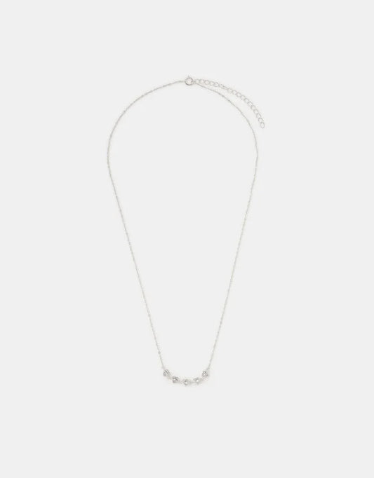 Sterling Silver Diamanté Heart Chain Necklace