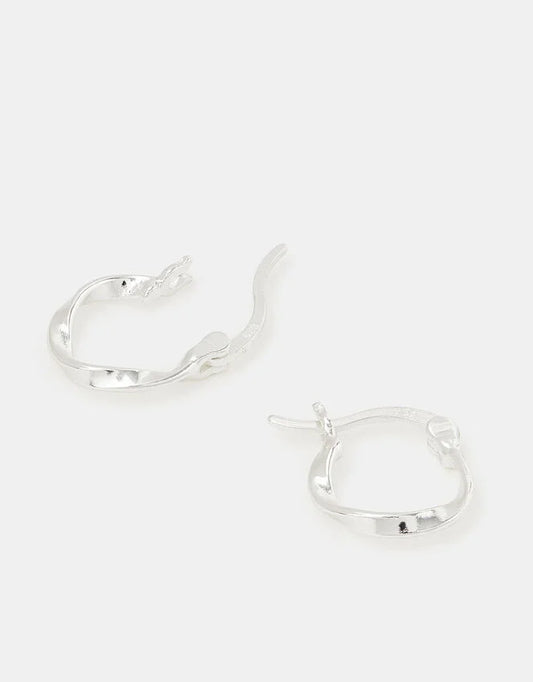 Sterling Silver Twist Hoop Earrings