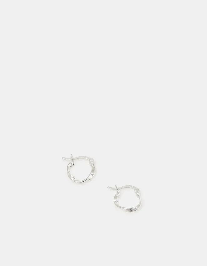 Sterling Silver Twist Hoop Earrings