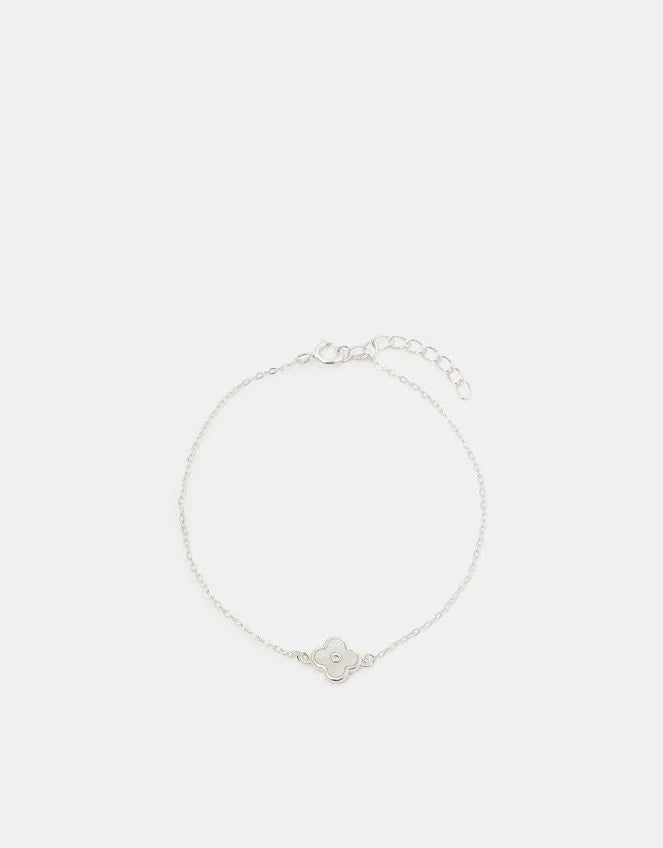 Sterling Silver Mother of Pearl Clover Bracelet