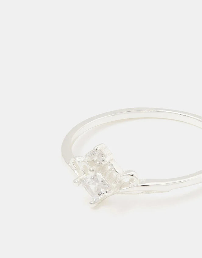 Sterling Silver Crown Ring Silver