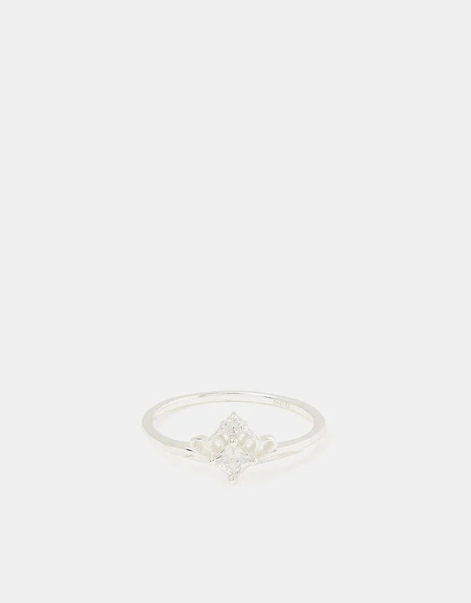 Sterling Silver Crown Ring Silver