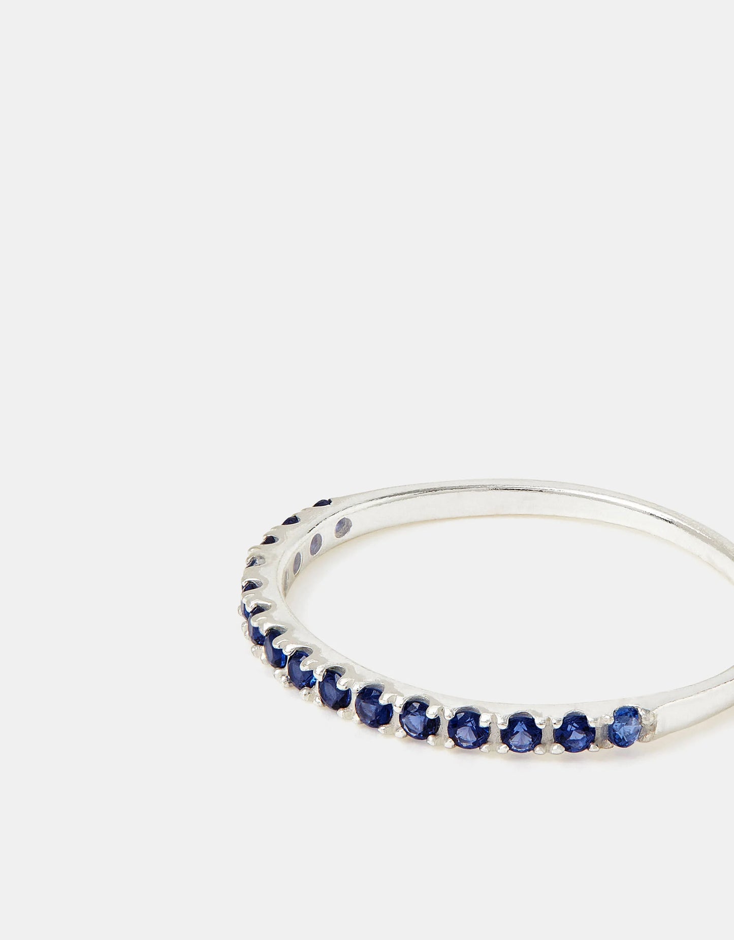 Sterling Silver Blue Pavé Ring Silver