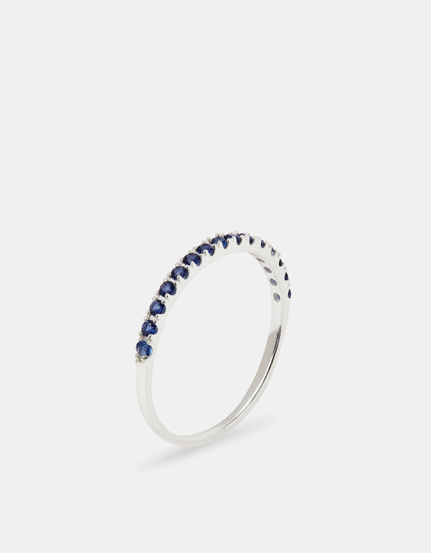 Sterling Silver Blue Pavé Ring Silver