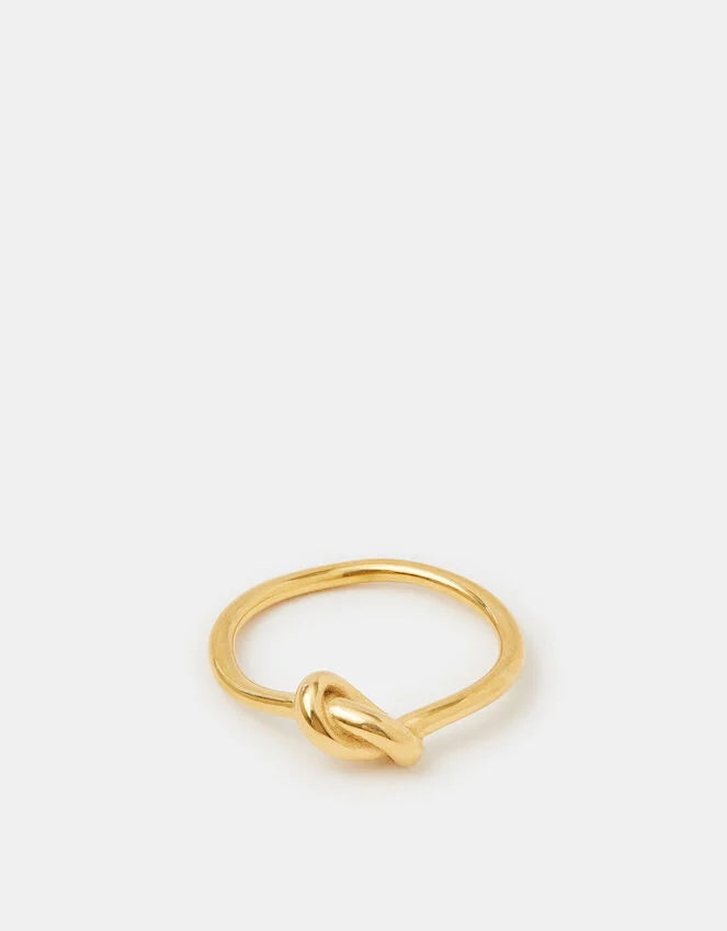 14ct Gold-Plated Stainless Steel Knot Ring Gold