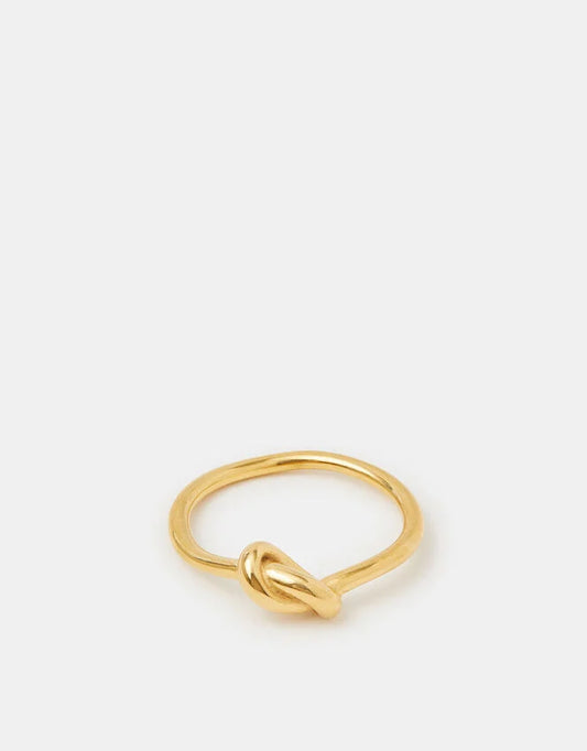 14ct Gold-Plated Stainless Steel Knot Ring Gold
