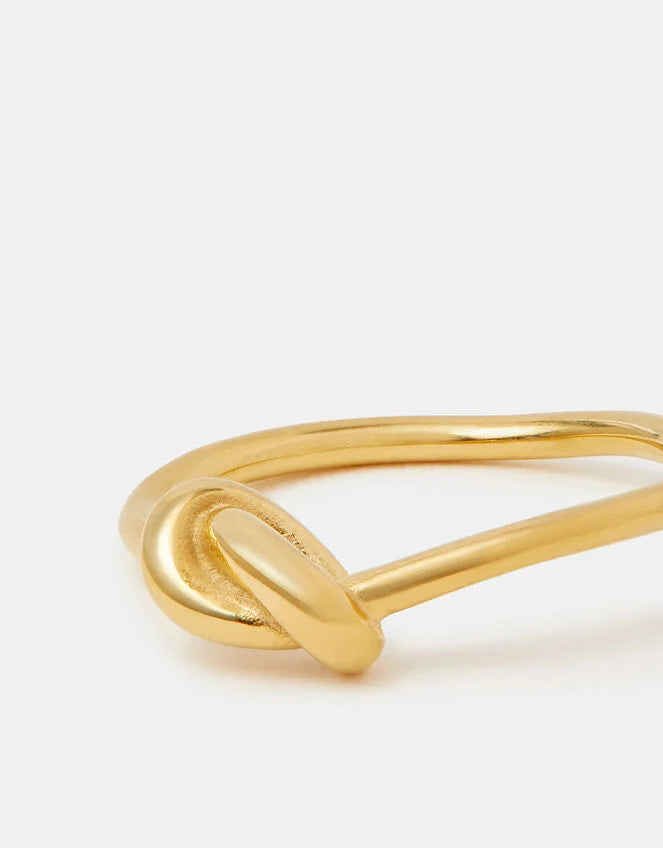14ct Gold-Plated Stainless Steel Knot Ring Gold