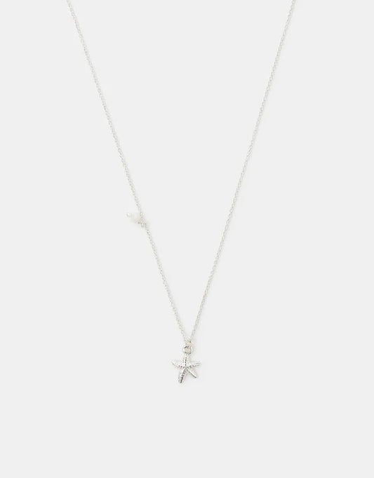 Silver Starfish Pendant Necklace