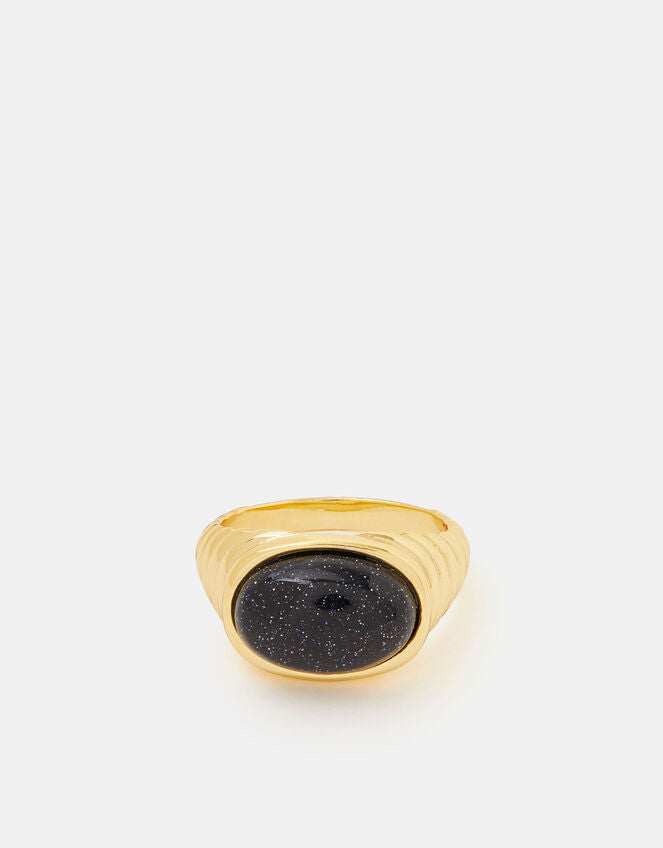 14ct Gold-Plated Stone Ridge Ring Gold